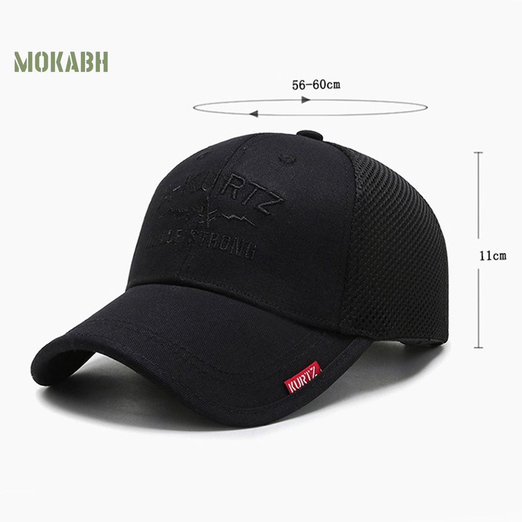 [Mok Abh] Mũ Lưỡi Trai Phối Lưới Thoáng Khí Hình Chữ Cái Sành Điệu Nâng Cao Khuôn Mặt Chống Nắng Cho Nam