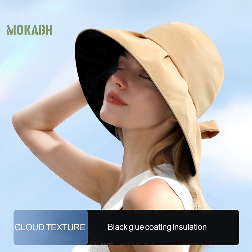 Nón Tai Bèo Chống Tia UV Màu Trơn Thắt Nơ Thời Trang Cho Nữ