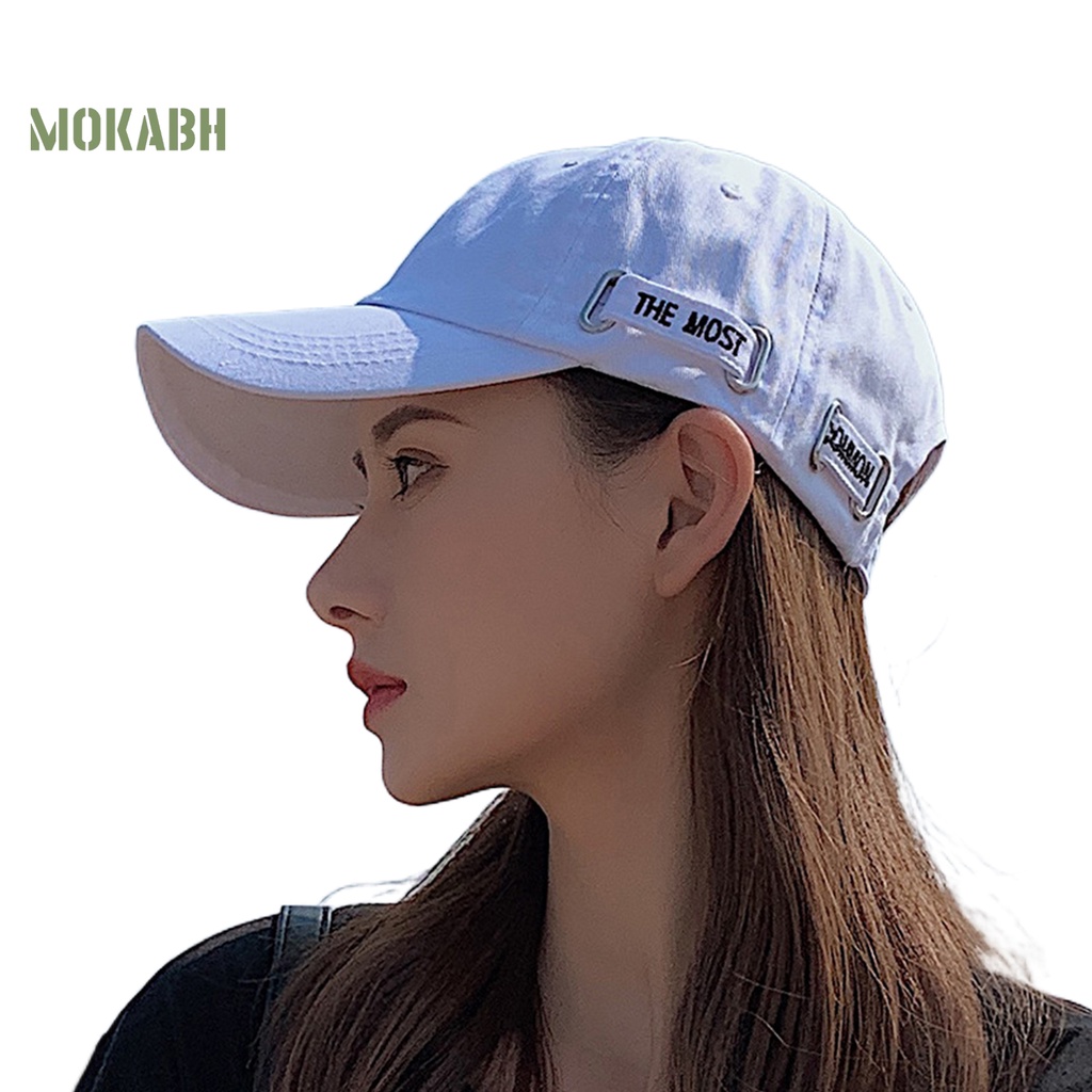 Mũ Lưỡi Trai Thêu Chữ Mok Abh Chống Nắng Mùa Hè Có Thể Điều Chỉnh Kích Thước Cho Nam Và Nữ