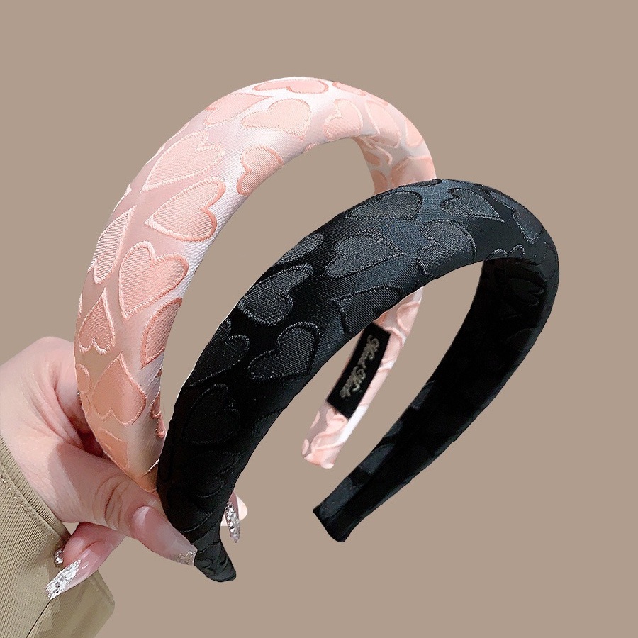 Băng Đô Cài Tóc Bản Rộng Có Đệm Xốp Hình Trái Tim Thời Trang Hàn Quốc Cho Nữ