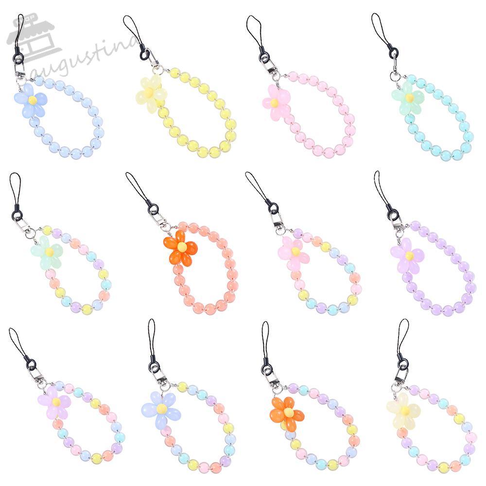 Dây Đeo Điện Thoại Dạng Chuỗi Ngắn Chống Thất Lạc Mặt Hoa Trang Sức Cho Nữ