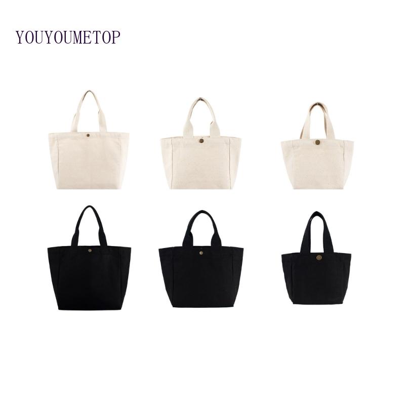 Youyo Túi Xách Tay Bằng Vải Canvas Màu Trơn Kích Thước Nhỏ Thời Trang Cho Nữ
