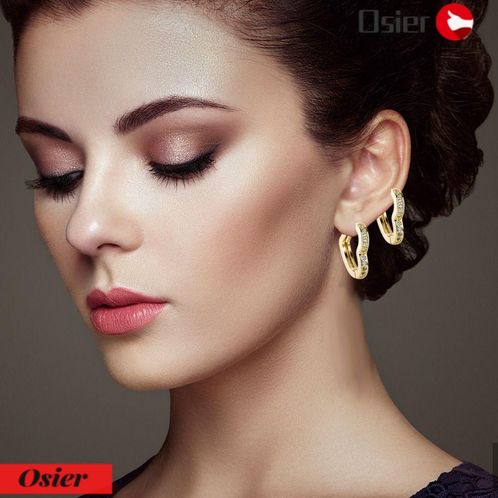 Osier1 Khuyên Tai Hình Học Tinh Tế Thích Hợp Làm Quà Tặng|Khuyên Tai Hình Trái Tim Dễ Thương Xinh Xắn Cao Cấp