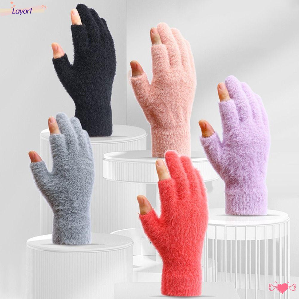 1 Găng Tay 2 Ngón Bằng Lông Chồn Nhân Tạo Dày Dặn Cho Nam Và Nữ