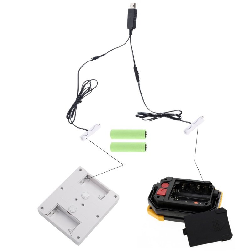 Pin AA Kép 2 Trong 1 Từ USB Sang 1 5V 3V 4 5V 6V Thay Thế 1-4 Pin AA