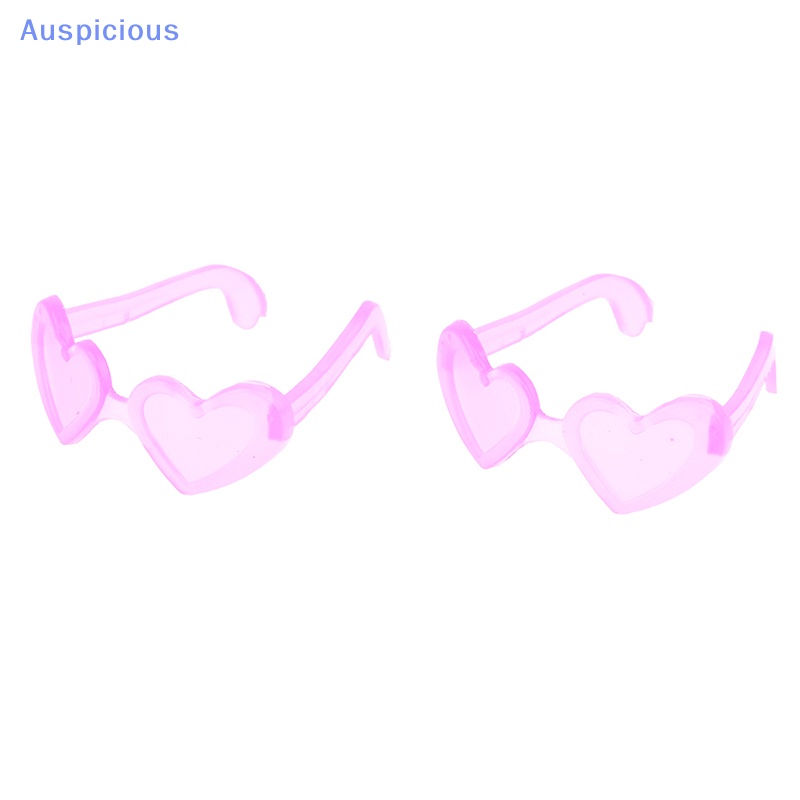 Set 10 Mắt Kính Nhựa Mini Hình Trái Tim Cho Búp Bê Tỉ Lệ 1 / 6