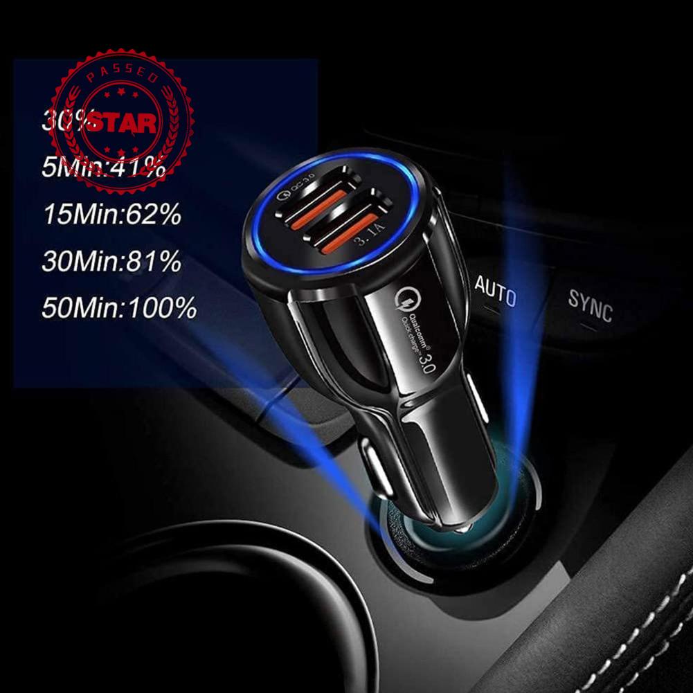 Tẩu Sạc Nhanh X5N8 Hai Cổng Có Đèn Cho Xe Hơi
