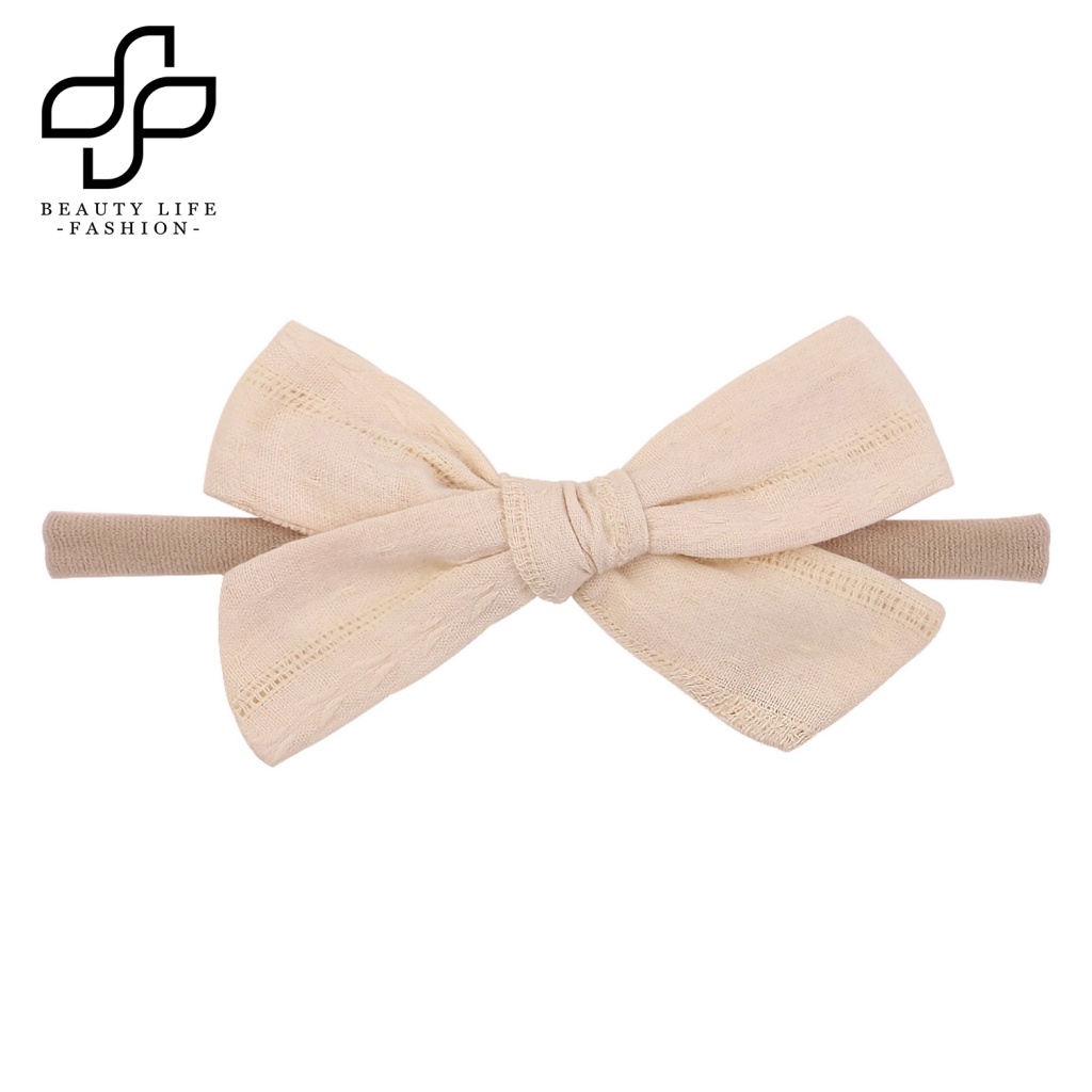 Băng Đô Nơ Màu Trơn Trọng Lượng Nhẹ Co Giãn Tốt Thời Trang Cho Bé