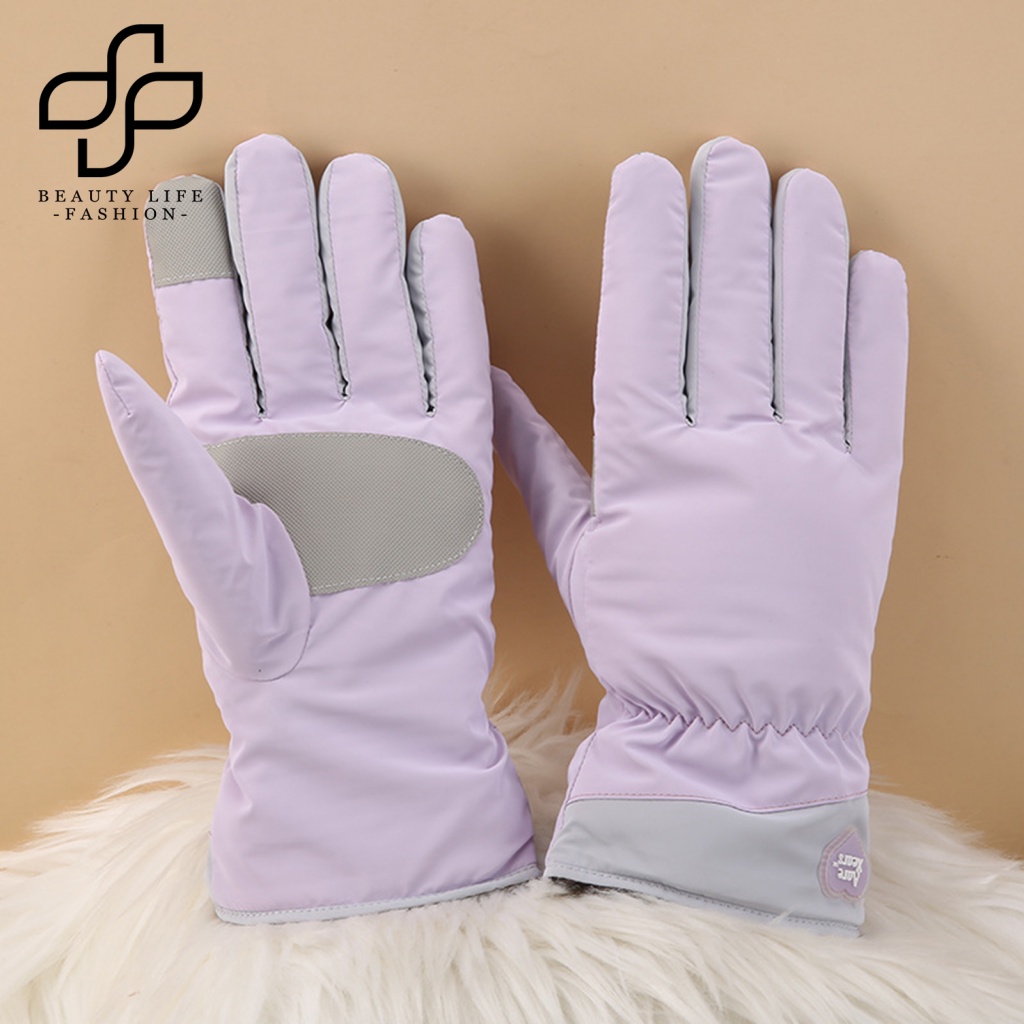 1 Đôi Găng Tay Thể Thao Trượt Tuyết Lót Lông Cừu Dày Chống Nước Chống Gió Màn Hình Cảm Ứng