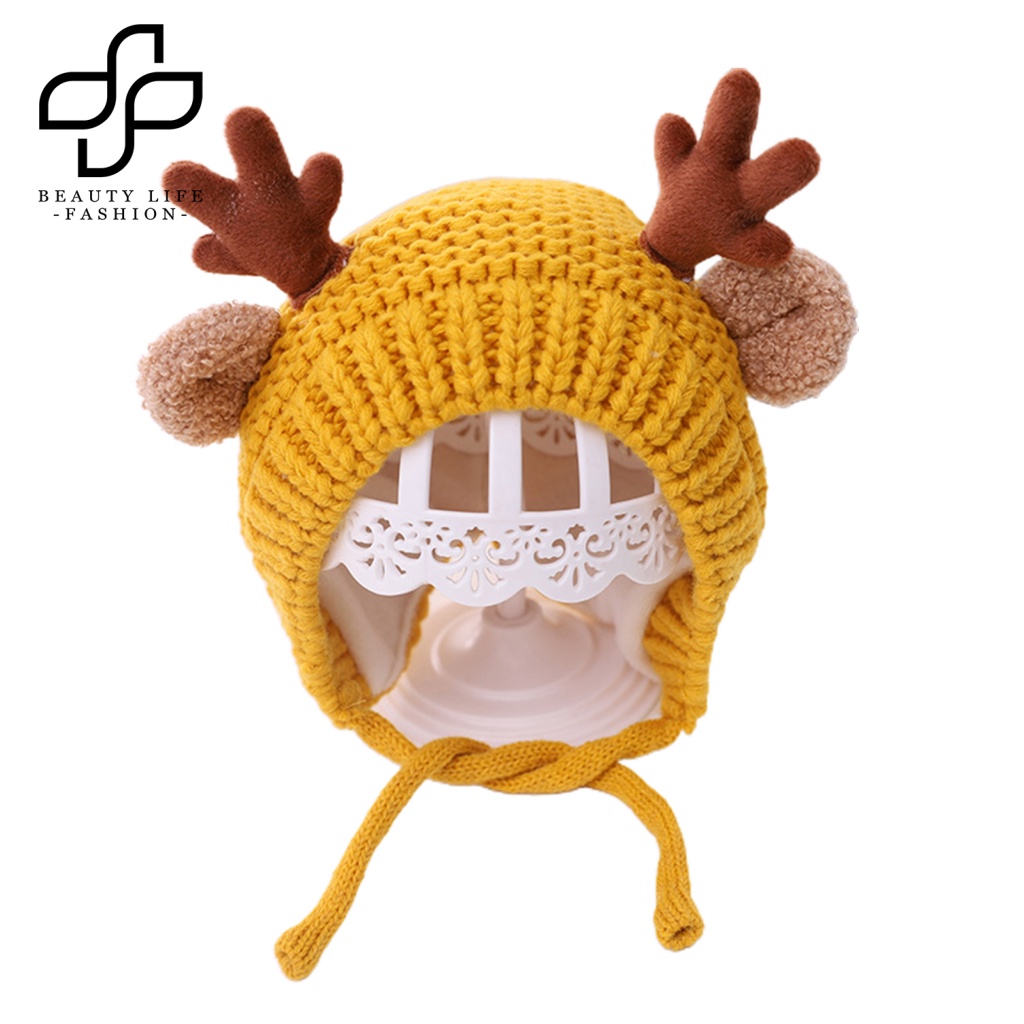 Mũ Len Che Tai Giữ Ấm Siêu Dễ Thương Cho Bé