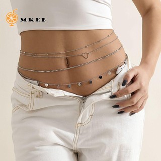 Chuỗi xích cơ thể MKEB kiểu dây xích mặt trái tim đơn giản thời trang dễ phối đồ cho nữ