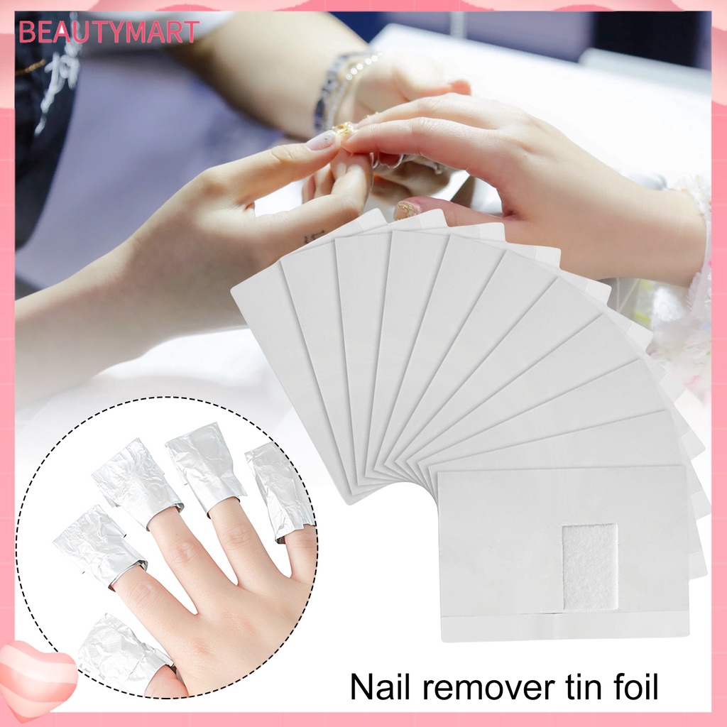Bộ 100 Giấy Thiếc Tẩy Sơn Móng Tay Không Chứa Chất Độc Hại Tiết Kiệm Sức Lao Động