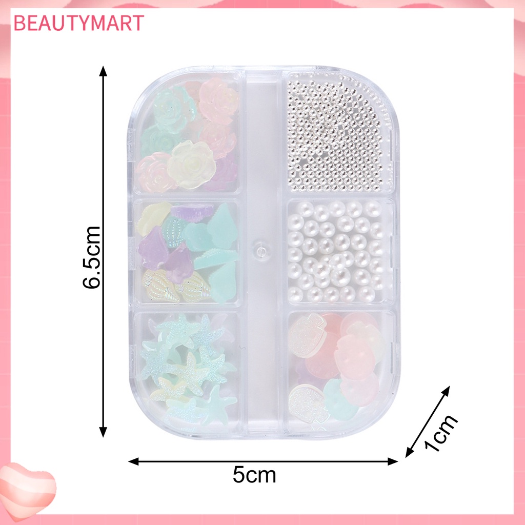 1 Hộp Phụ Kiện Trang Trí Móng Nghệ Thuật Tạo Hiệu Ứng 3D Phát Sáng Trong Bóng Tối DIY