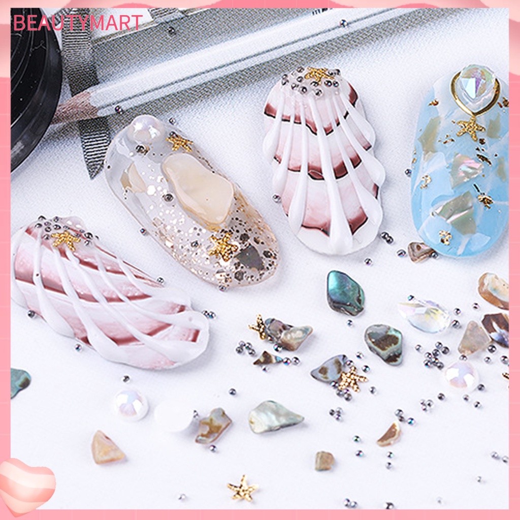 1 Hộp Đá Vỏ Sò Đính Trang Trí Móng Tay Dễ Sử Dụng