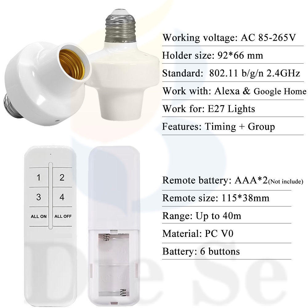 Đuôi Đèn EWelink WiFi Thông Minh Điều Khiển Từ Xa E27 110V 220V