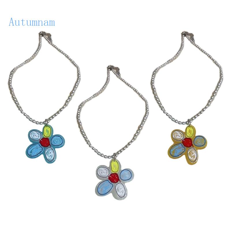 Vòng cổ Mặt Hoa Chất Liệu Acrylic