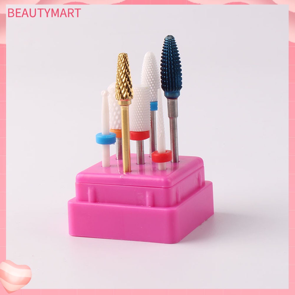 Giá Đỡ Đầu Mài Móng Tay 7 Lỗ Trong Suốt Tiện Lợi