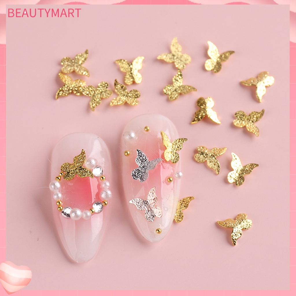 Phụ Kiện Trang Trí Móng Tay Hình Bướm Bằng Kim Loại Lấp Lánh