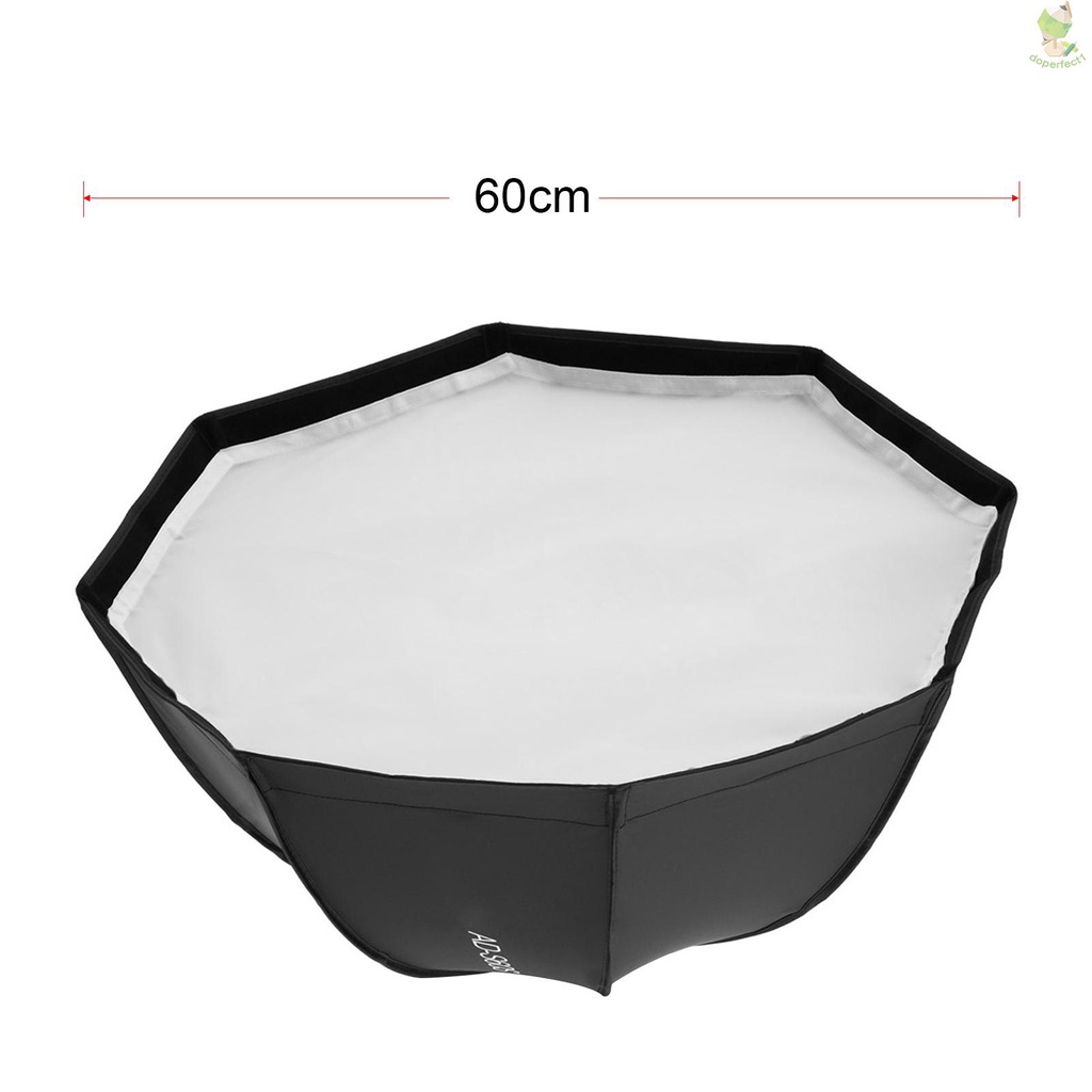 AD-S60S 23.6in/60cm Octagonal Studio Softbox Speedlite Speedlight Diffuser Godox Mount with Grid Carrying Bag Compatible   Came-6.5