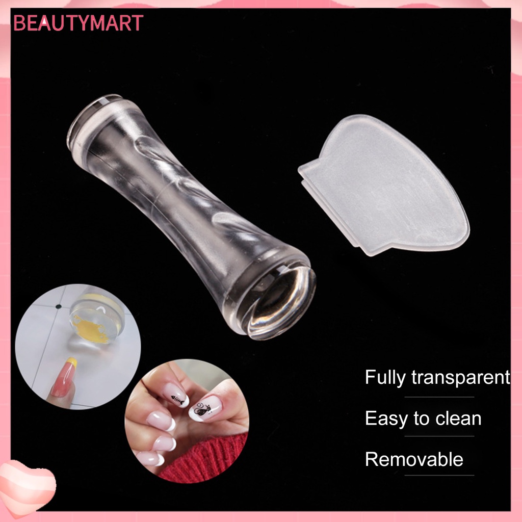 Dụng Cụ In Hình Móng Tay Hai Đầu Độ Co Giãn Cao Bằng Silicone Kèm Dụng Cụ Cạo