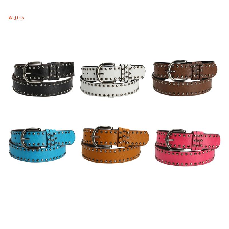 Thắt Lưng Da Phối Khoá Kim Loại Phong Cách Phương Tây Cho Nữ