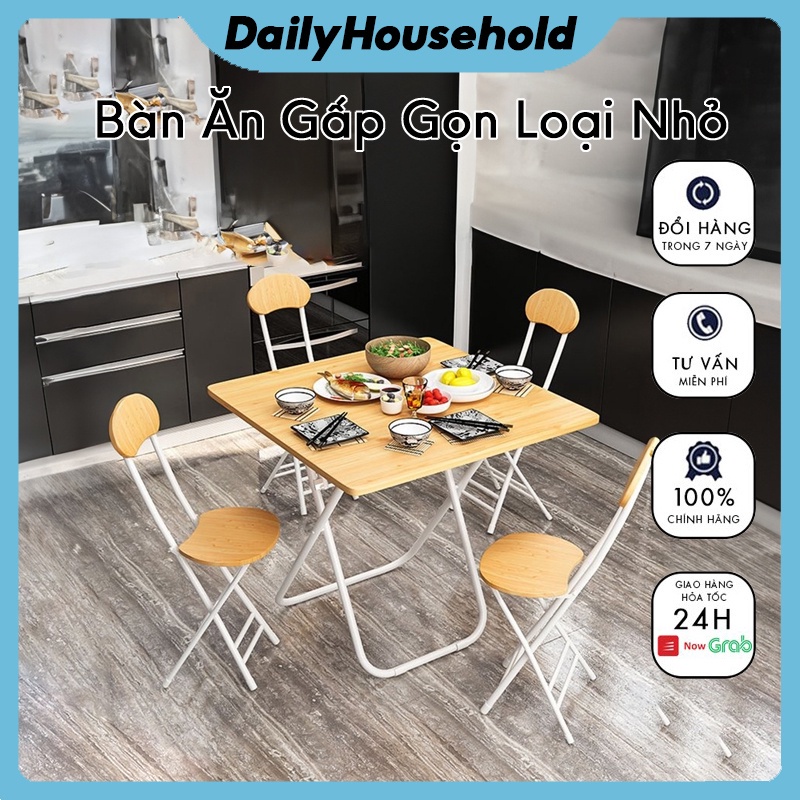 Bàn Ăn Gấp Gọn Loại Nhỏ Chất Liệu Gỗ Chống Thấm Sang Trọng Phù Hợp Với Không Gian Nhỏ - DailyHousehold