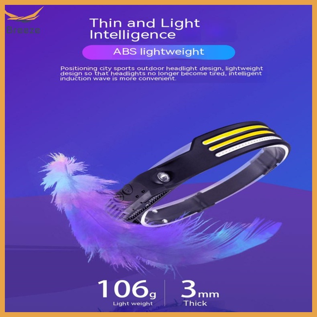 Đèn Pha Led Cob Cảm Ứng Nhiều Chế Độ Kèm Pin Sạc Usb Chất Lượng Cao