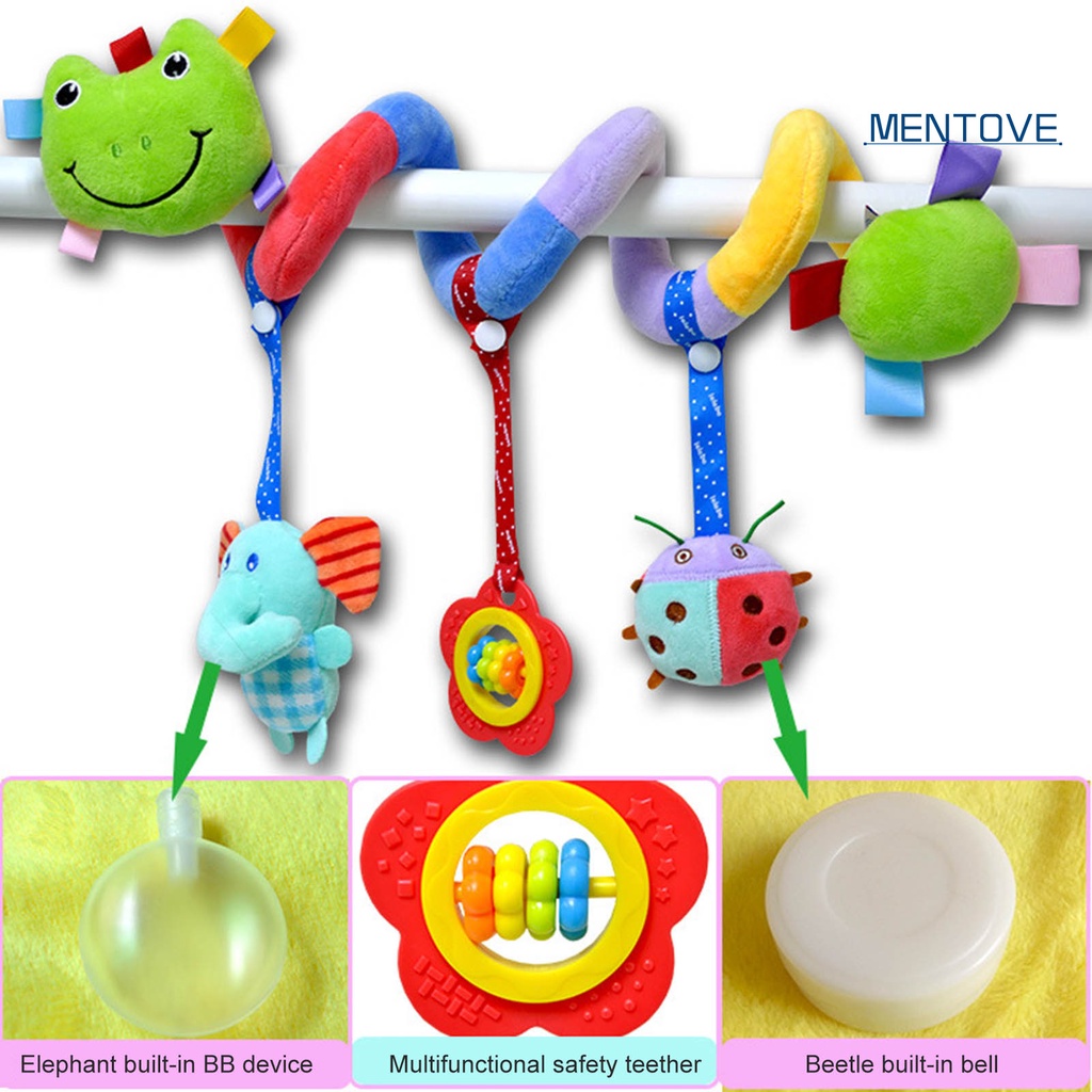 Đồ Chơi Lục Lạc Hình Động Vật Mềm Mại Treo Xe Đẩy Em Bé