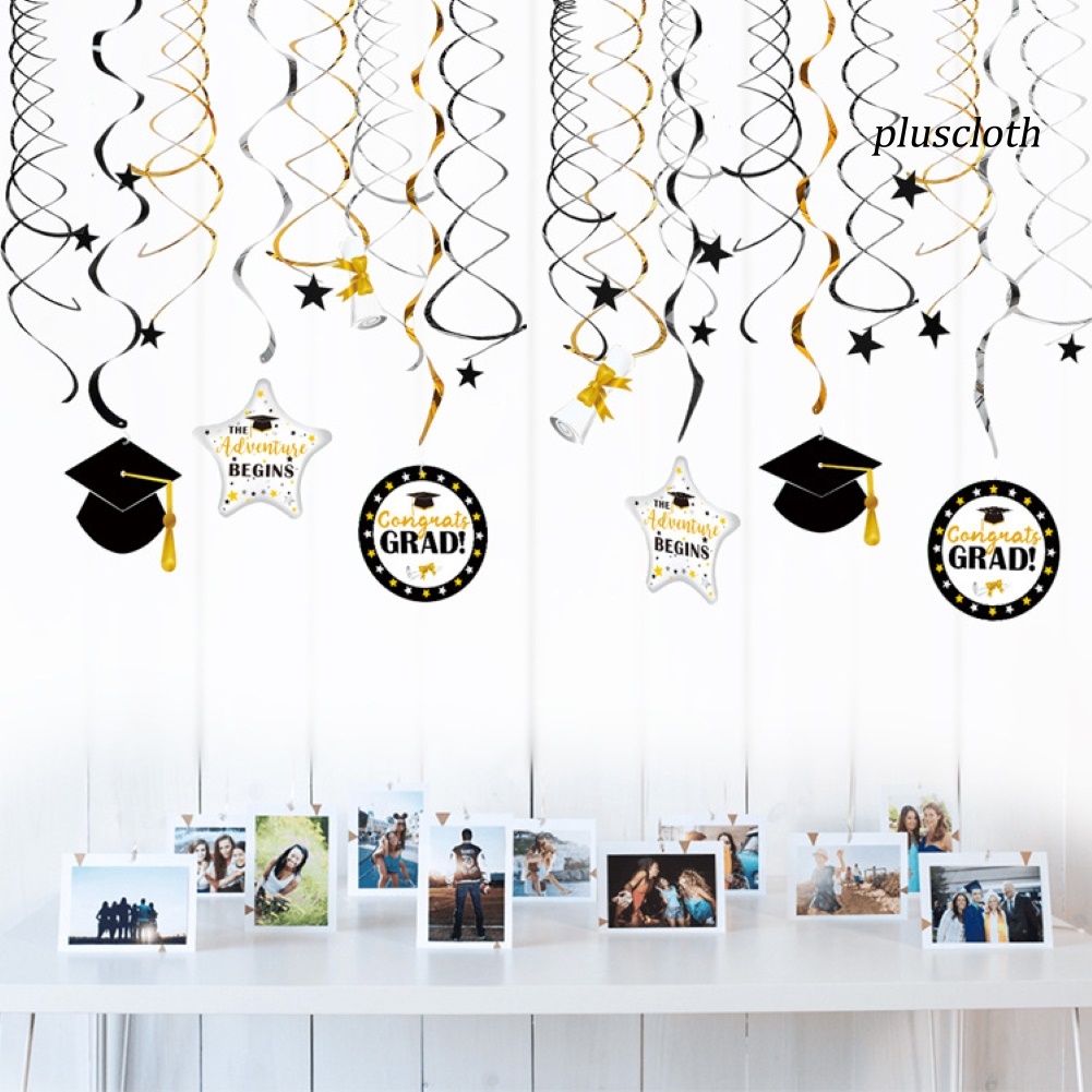 Mặt Dây Chuyền Hình Ngôi Sao Dạng Xoắn Treo Trần Nhà Trang Trí Tiệc Tốt Nghiệp DIY