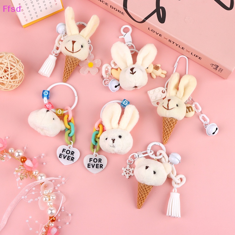 {Ffsd} Móc Khóa Thỏ Bông Hoạt Hình Dễ Thương Trang Trí Ba Lô / Ô Tô * Bán Chạy