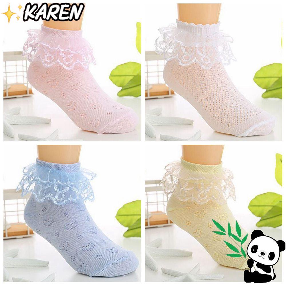 Vớ Cổ Thấp Phối Ren Thoáng Khí Thời Trang Mùa Hè Xinh Xắn Cho Bé Gái