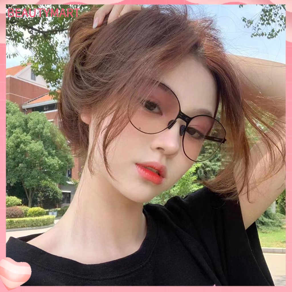 Kính Mát Gọng Kim Loại Tròng Màu Sắc Gradient Chống Tia UV400 Cho Nữ