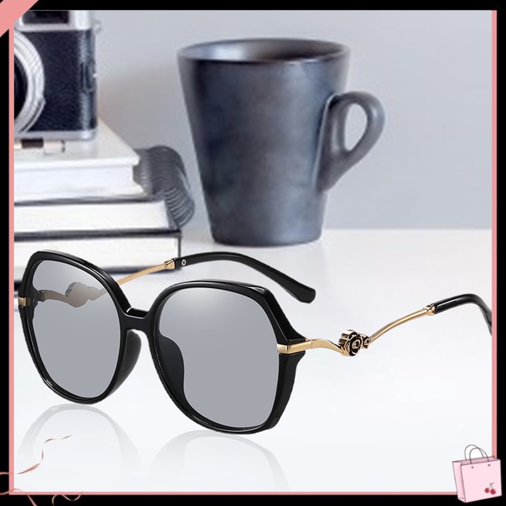 Kính Mát Phân Cực Chống Tia UV Gọng Lớn Không Đổi Màu Cho Nữ