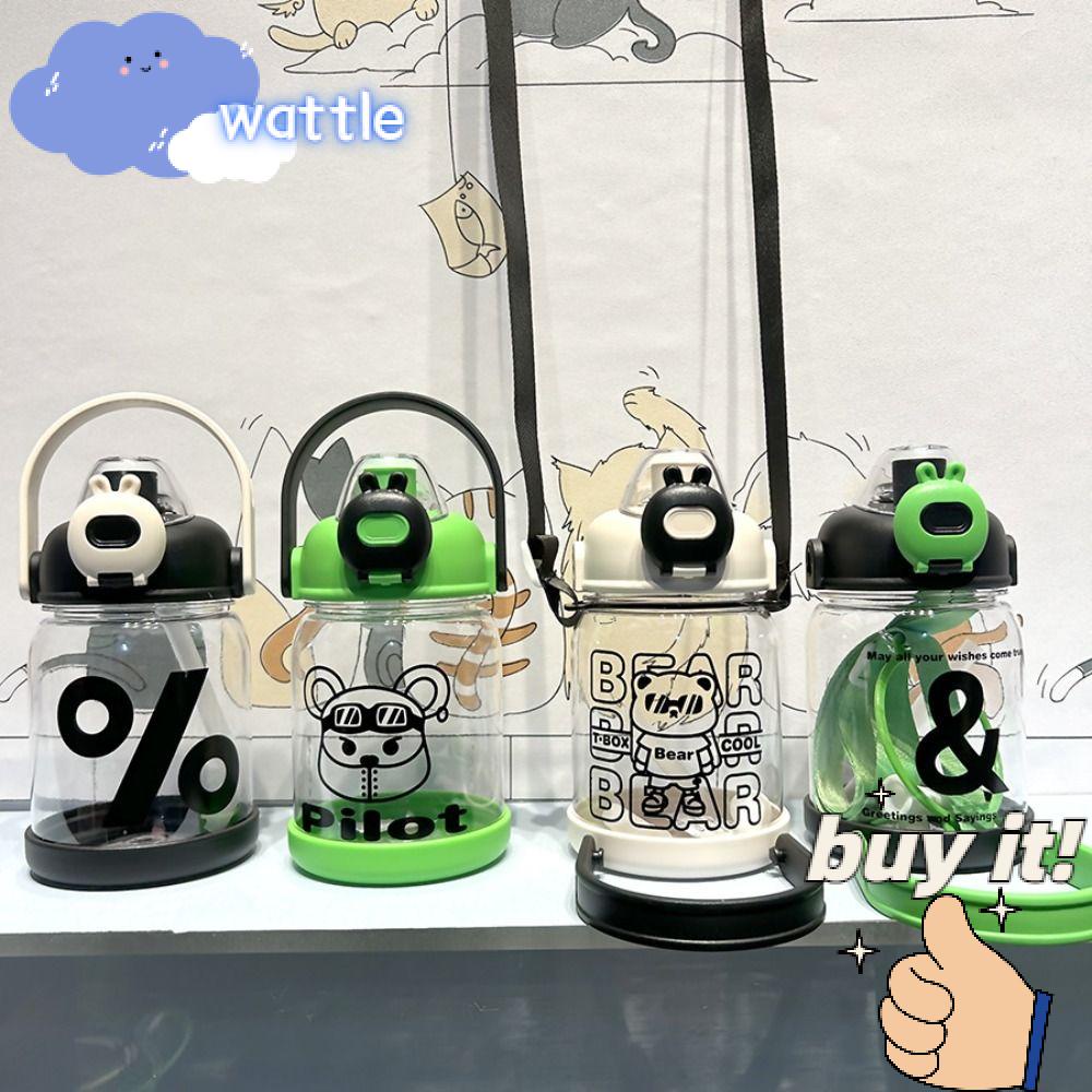 Bình Nước Nhựa Dung Tích 800Ml Có Ống Hút Tiện Dụng Cho Bé