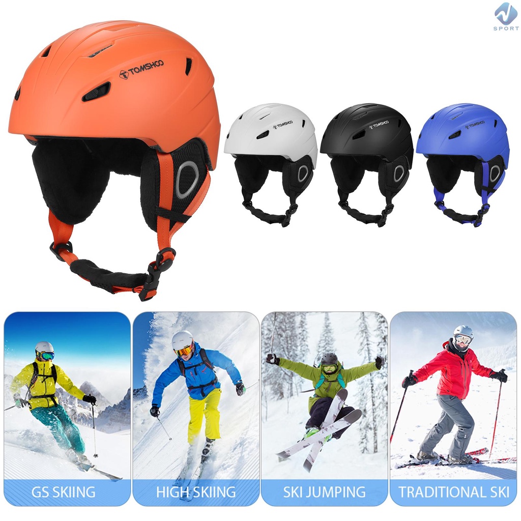 Mũ Bảo Hiểm Trượt Tuyết Kèm Miếng Lót Tai Có Thể Tháo Rời