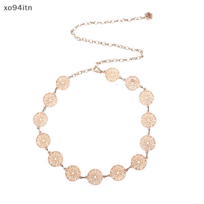 Thắt Lưng Dây Xích Bằng Kim Loại Màu Vàng / Bạc Thời Trang