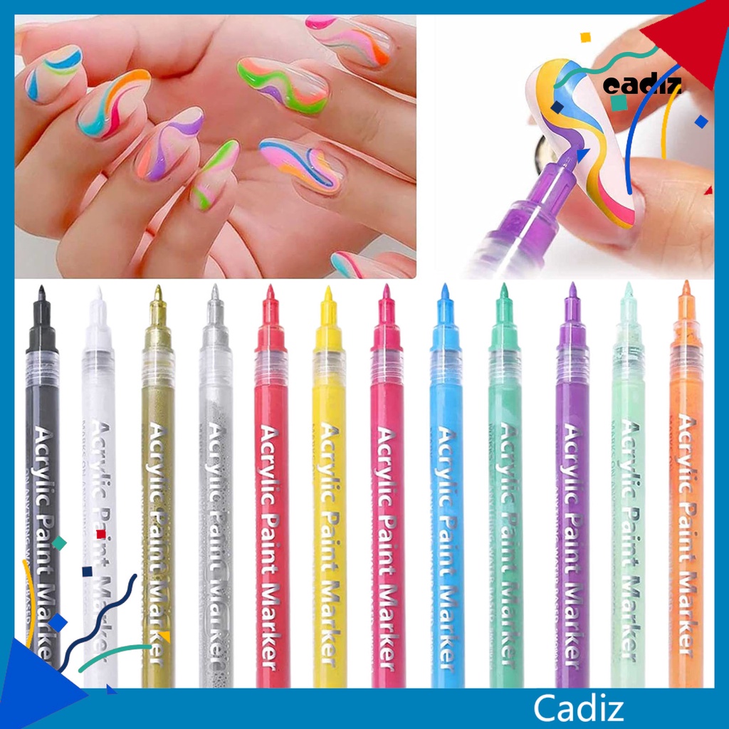 Bút Vẽ Móng Nghệ Thuật Nhanh Khô Chống Thấm Nước Họa Tiết Hoa Chuyên Dụng Cho Salon