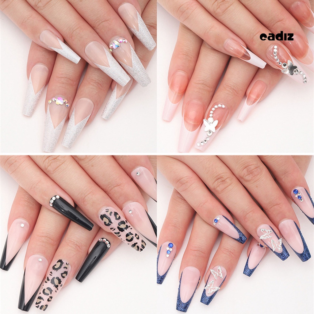 Bộ 12 Khuôn Nối Móng Tay Nhiều Hình Dạng Có Thể Tháo Rời DIY