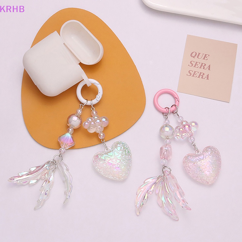 Móc Khóa Hình Trái Tim / Lá Nhiều Màu Phong Cách Hàn Quốc Dành Cho Nữ Mới