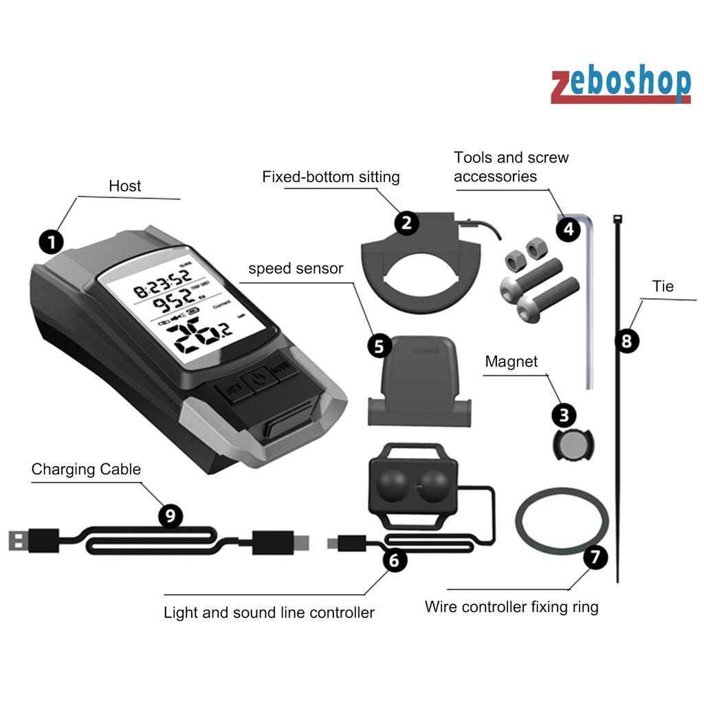Đèn LED 800 Lumen 3 Trong 1 Cổng Sạc USB Kèm Còi Xe Đạp