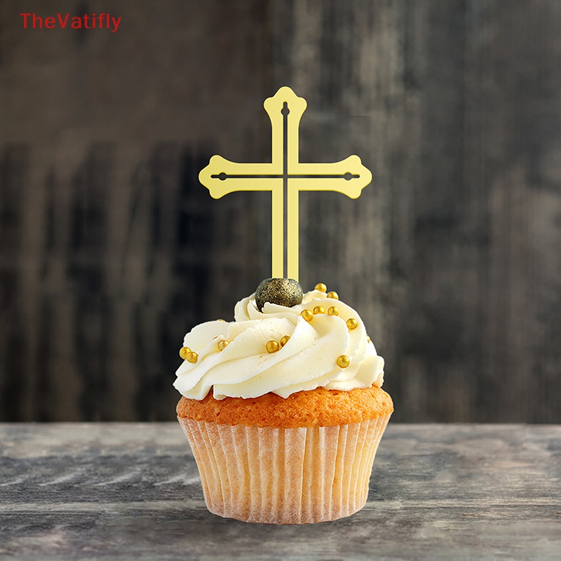 Bộ 12 Topper Trang Trí Bánh Cupcake Hình Thánh Giá