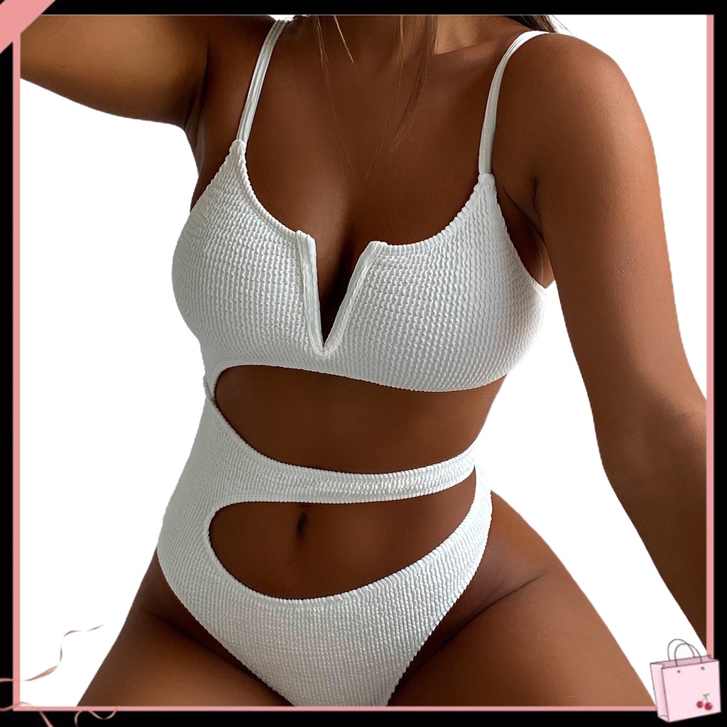 {Soltweter} Bộ Đồ Bơi Một Mảnh Dây Đeo Có Đệm Màu Trơn Có Thể Điều Chỉnh Dành Cho Nữ Đi Biển Mùa Hè