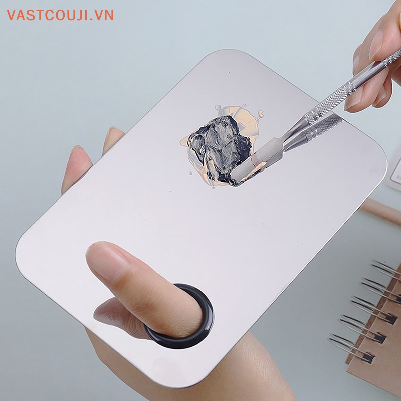 Bộ Bảng Trộn Màu Trang Điểm Móng Tay Bằng Thép Không Gỉ VASTJI