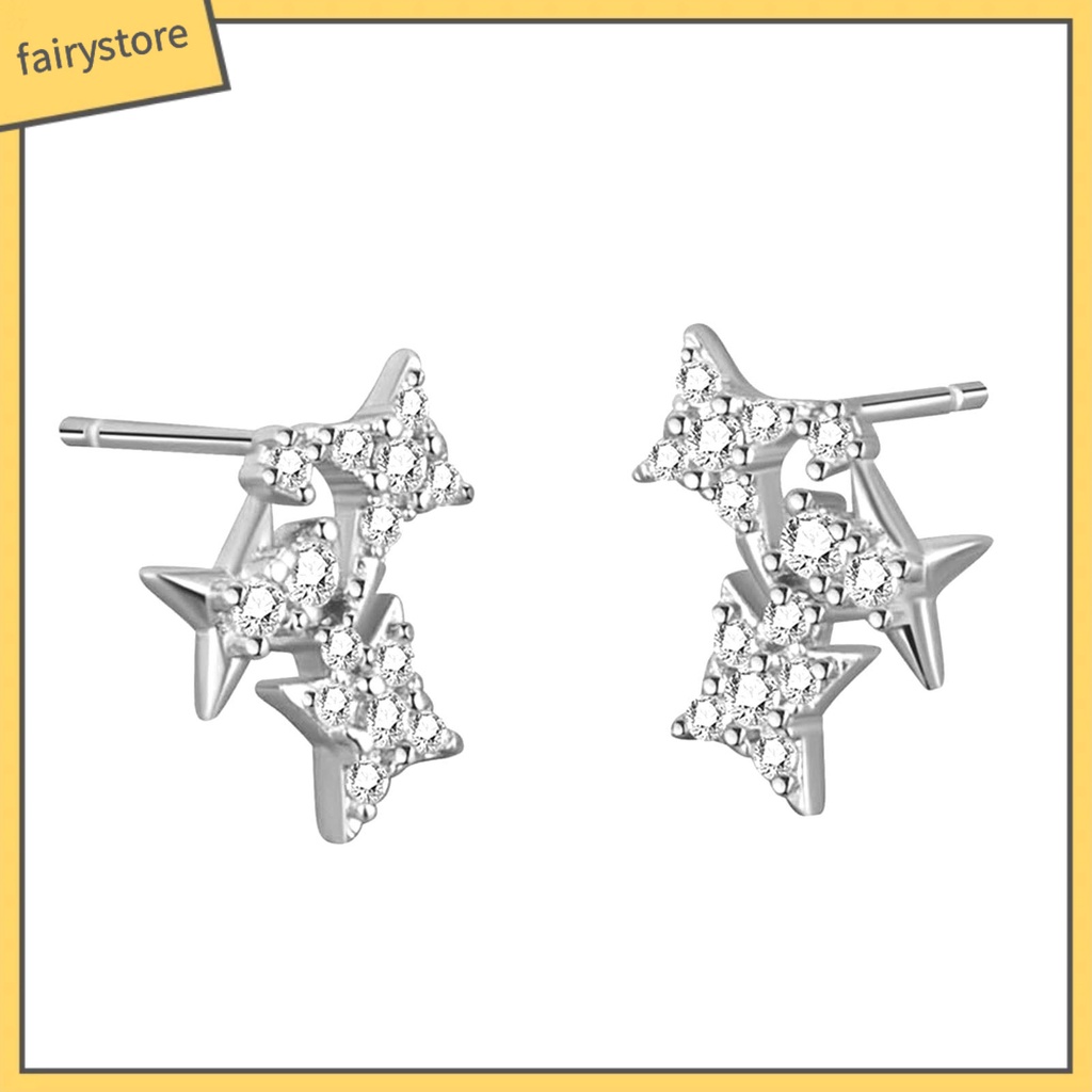 Bông Tai Hình Ngôi Sao Đính Đá Sang Trọng Cho Nữ