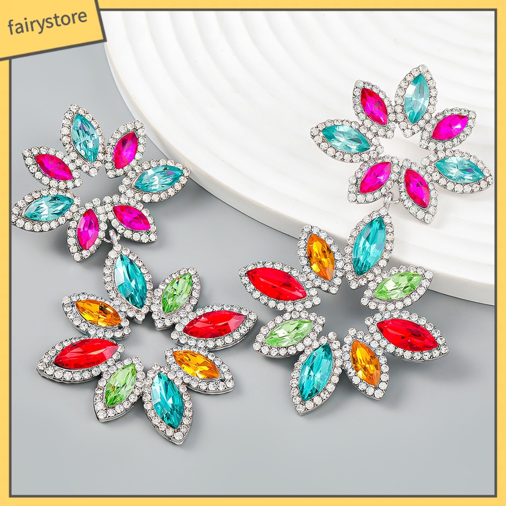 1 Đôi Bông Tai Nhiều Lớp Đính Đá Sang Trọng