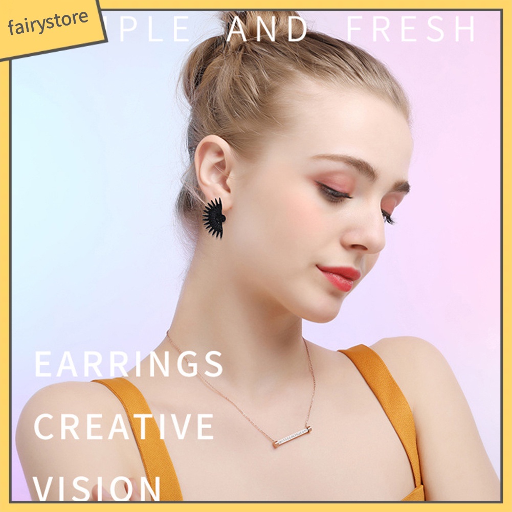 Bông Tai Hình Cánh Vỏ Sò Đính Đá Sang Trọng