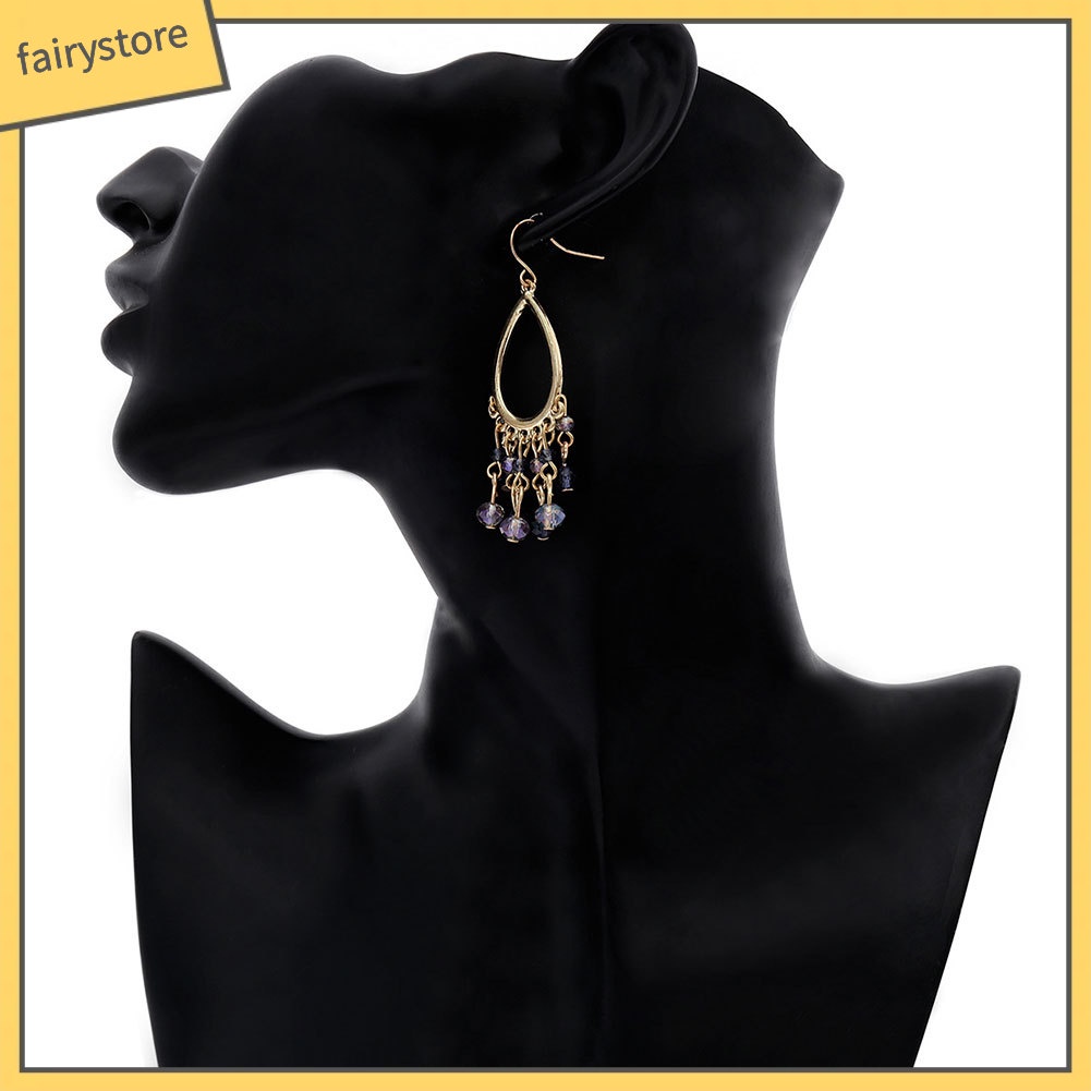 Bông Tai Hình Giọt Nước Đính Pha Lê Giả Thời Trang Dành Cho Nữ