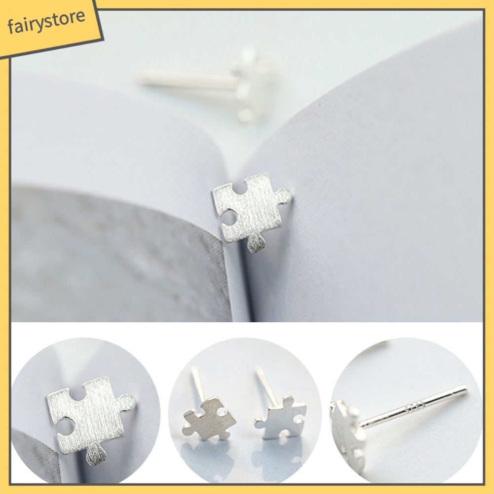 Bông Tai Hình Mảnh Ghép Hình Thời Trang Nữ