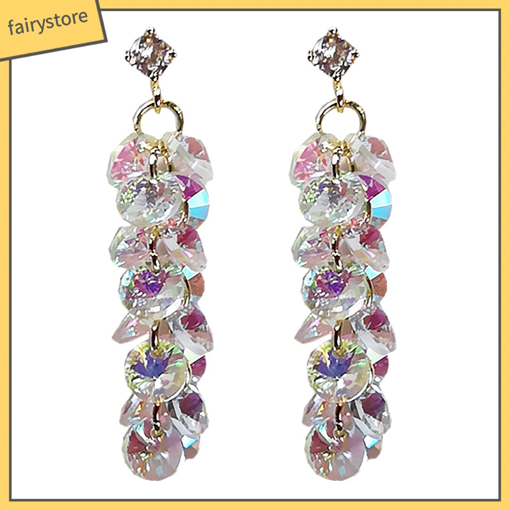 Bông Tai Dài Đính Đá Thời Trang Dành Cho Nữ