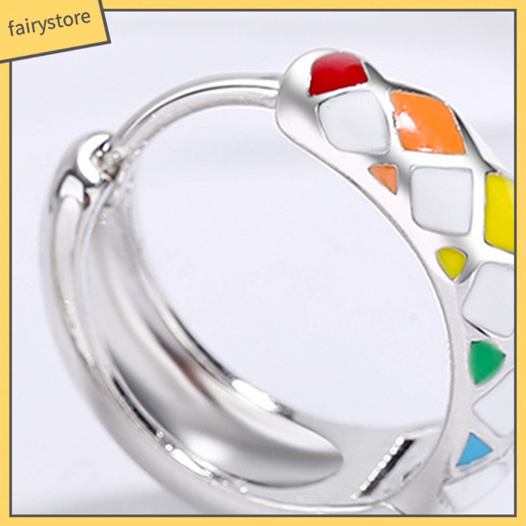 1 Đôi Bông Tai Tròn Họa Tiết Kẻ Ô Phong Cách Hàn Quốc Dành Cho Nữ